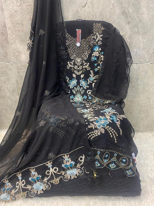 UNSTITCHED PAKISTANI SUIT, Front GOLD Work, H-244