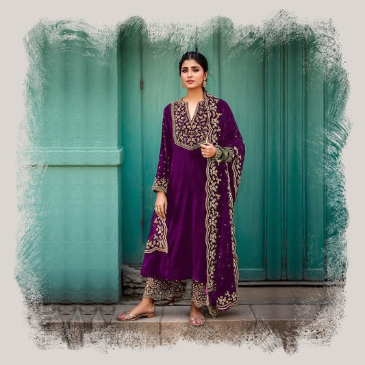 Full Stitched Pakistani suit, Gold Front Work, Readymade