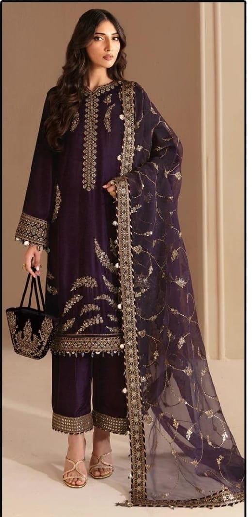 FULL STITCHED PAKISTANI SUIT, READYMADE, HF-142-D