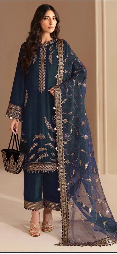 FULL STITCHED PAKISTANI SUIT, READYMADE, HF-142-D
