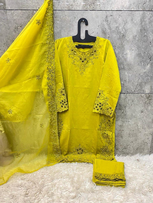 Pakistani Cristal Stitched Suit, READYMADE